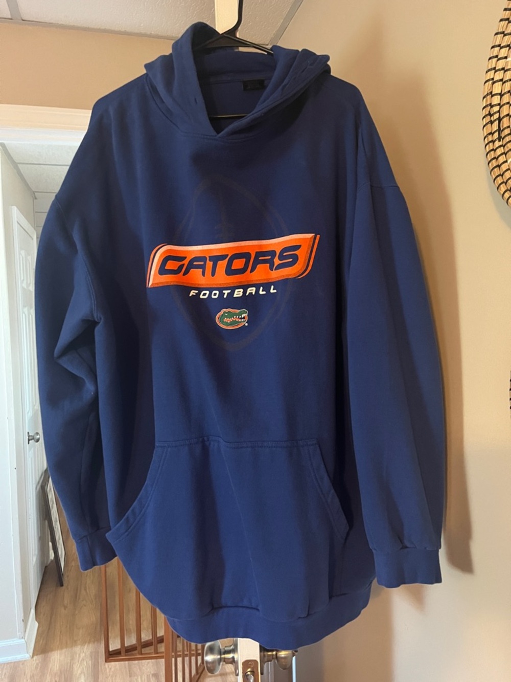 Gators Football Navy Hoodie with Orange Logo